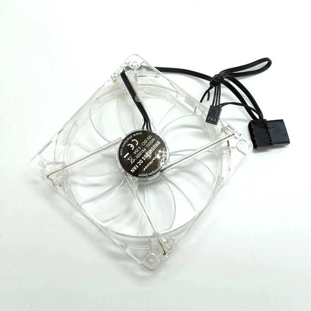 Main image of 120mm 12cm Transparent Blue LED PC Chassis Cooling Fan, DC 12V 0.25A UltraQuiet 3Wire Case Fan, Transparent Frame LED Illuminated Cooler for Desktop Computer Heat Dissipation