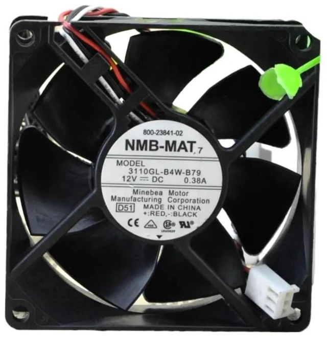 Alt view image 2 of 2 - 80mm 8025 Server Chassis Cooling Fan, DC 12V 0.38A Dual Ball Bearing Replacement Fan for 3110KL04WB79, Fits 2851 2821 Inverter Server Industrial Cabinet Ventilation Cooling System