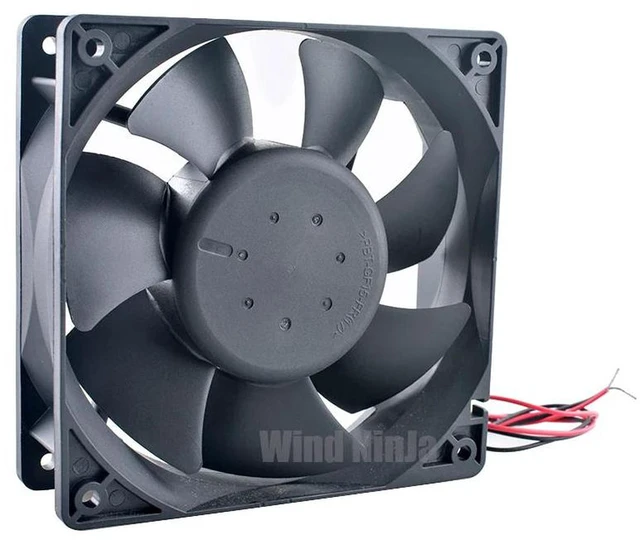 Alt view image 2 of 2 - 120mm Server Power Supply Cooling Fan, 120x120mm DC 12V 0.70A 2900RPM Dual Ball Bearing Replacement Fan for AFB1212HHE, HighSpeed Axial Fan for Server PSU Industrial Chassis Heat Dissipation