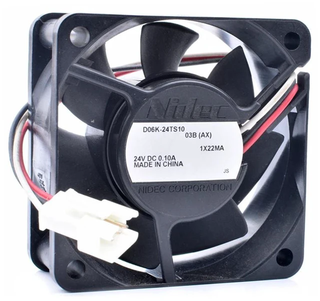 Alt view image 2 of 2 - 60mm 6025 Silent Inverter Cooling Fan, 60×60×25mm DC 24V 0.10A Axial Replacement Fan for D06K24TS10, LowNoise Mini Ventilation Fan for Inverter, Industrial Cabinet and Electronic Equipment Heat