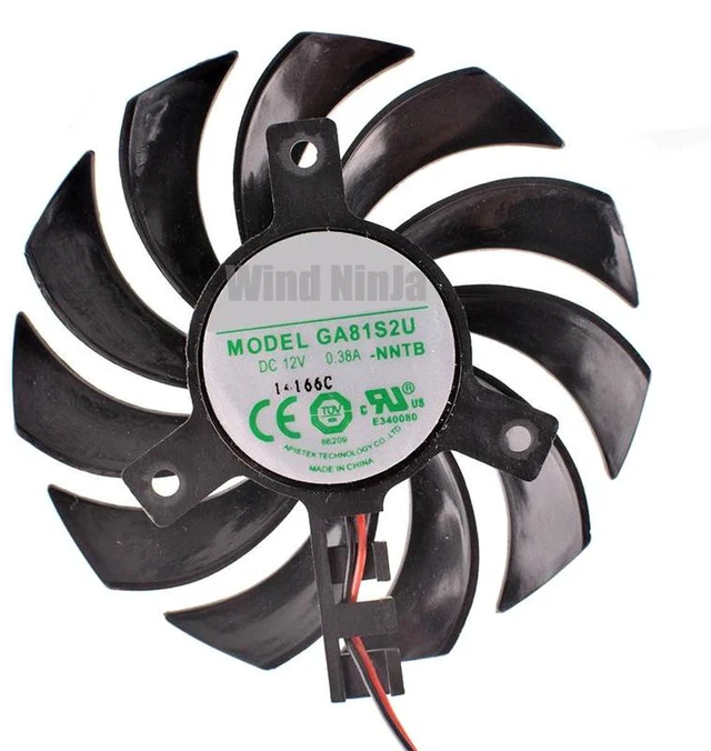 Alt view image 2 of 2 - 75mm Graphics Card Cooling Fan 40mm Hole Spacing, DC 12V 0.38A Replacement VGA Cooler Fan for GA81S2UNNTB, GPU Fan Compatible with GT430 GT440 GT630 Video Card Heat Dissipation Repair