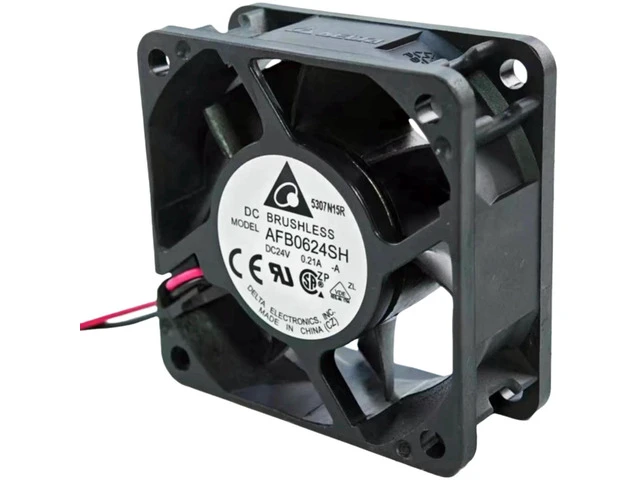Alt view image 2 of 2 - 60mm 6025 Axial Inverter Cooling Fan, DC 24V 0.21A 5000RPM 2Wire Replacement Fan for AFB0624SH, HighSpeed Ventilation Fan for Industrial Equipment and Servo Drives Thermal Dissipation Repair