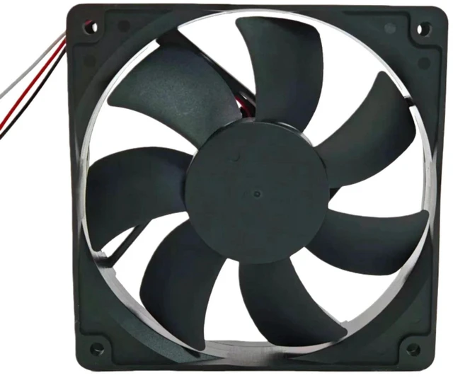 Alt view image 2 of 2 - 120x120x25mm Dual Ball Bearing Axial Cooling Fan, DC 12V 0.37A 88.7CFM 3Wire Replacement Industrial Fan for AD1212HBA73GL, 12025 HighAirflow Ventilation Fan for Industrial Equipment Heat Dissipatio