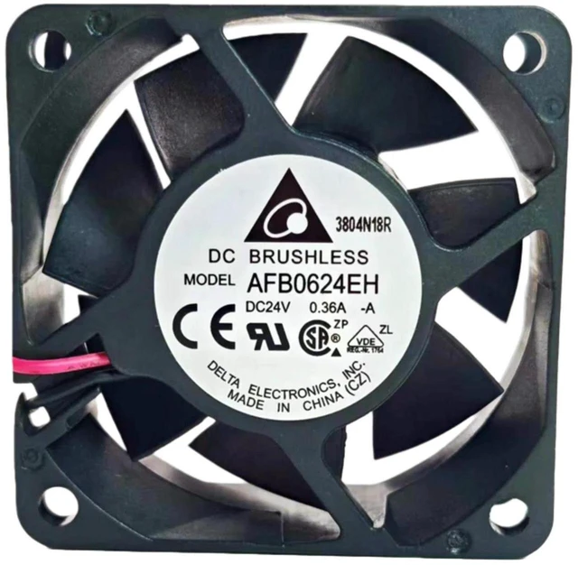 Main image of 6025 Ball Bearing Industrial Cooling Fan Replacement for AFB0624EH, 60mm 60×60×25mm DC 24V Axial Fan, 38.35CFM Airflow 46.5dBA Noise, for HighPower Inverters & Industrial Equipment Heat Dissipation
