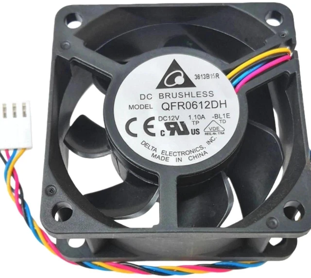 Main image of 6025 HighSpeed PWM Cooling Fan Replacement for QFR0612DHBL1E, 60mm 60×60×25mm DC 12V 1.10A Dual Ball Bearing 4Wire Fan, for DIY Server Cooling & GPU Modification Projects
