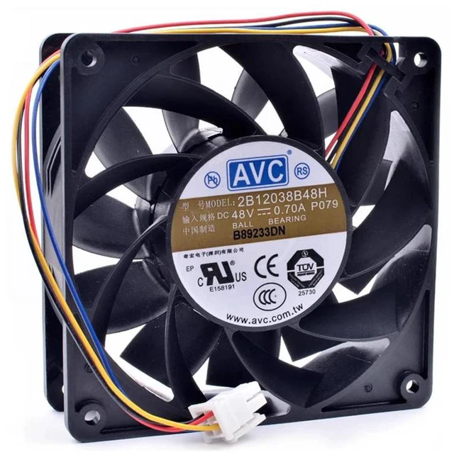 Main image of 12038 High Airflow Server Cooling Fan Replacement for 2B12038B48H, 120mm 12cm 120×120×38mm DC 48V 0.70A 4Wire PWM Fan for Server Chassis, Industrial Cabinet & Network Equipment Heat Dissipation