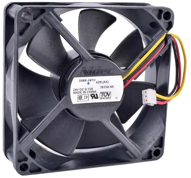 Main image of 8025 Axial Cooling Fan Replacement for D08K24TU 62B(AX), 80mm 8cm 80×80×25mm DC 24V 0.13A Fan, Replacement Vent Fan for Inverter, Industrial Drive and Server Equipment Heat Dissipation