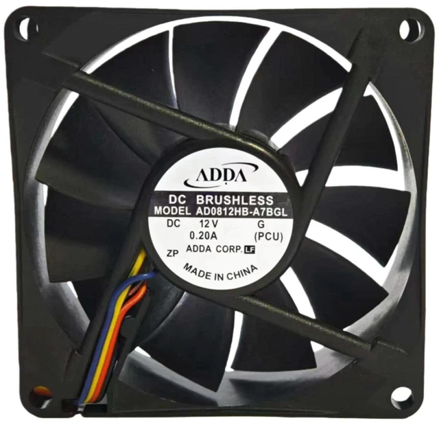 Main image of 8025 PWM Ball Bearing Cooling Fan Replacement for AD0812HBA7BGL, 80mm 80×80×25mm DC 12V 4Wire Fan, 3000RPM 40CFM HighAirflow Fan for Industrial Chassis & Equipment Heat Dissipation