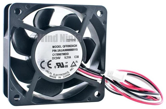 Main image of 6025 Dual Ball Bearing Inverter Cooling Fan Replacement for QFR0624GH 3AUA0000088115 C17090790DD, 60mm 60×60×25mm DC 24V 0.21A Fan for Industrial Inverter & Drive Equipment Heat Dissipation