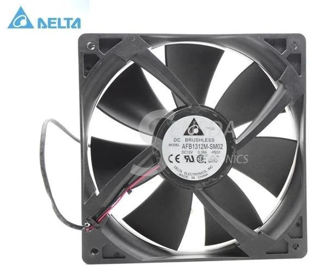 Main image of 13525 Axial Cooling Fan Replacement for AFB1312M, 135mm 13.5cm DC 12V 0.38A 2Wire Fan, Replacement Vent Fan for Chassis, Inverter, Power Supply and Server Equipment Heat Dissipation