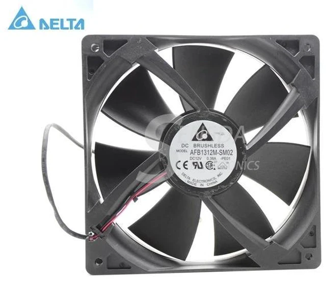 Alt view image 2 of 2 - 13525 Axial Cooling Fan Replacement for AFB1312M, 135mm 13.5cm DC 12V 0.38A 2Wire Fan, Replacement Vent Fan for Chassis, Inverter, Power Supply and Server Equipment Heat Dissipation