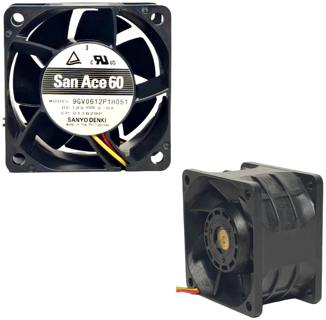 Alt view image 2 of 2 - 6038 HighSpeed PWM Cooling Fan Replacement for 9GV0612P1H051, 60mm 60×60×38mm DC 12V 2A 4Wire Fan, Axial Vent Fan for Server Chassis and HeavyDuty Industrial Equipment Heat Dissipation
