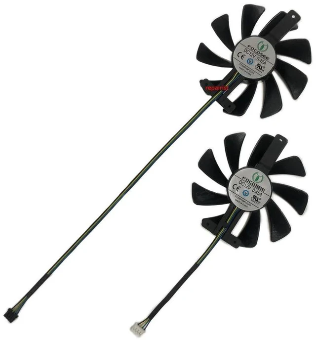 Alt view image 2 of 2 - FY09015M12LPA GPU Cooling Fan 2Pack, 4Pin PWM DC12V Replacement Video Card Fan Set, Compatible with GeForce RTX 2080 Ti 11GB & RTX 2070 Super DualFan Graphics Card for GPU Heat Dissipation Repair