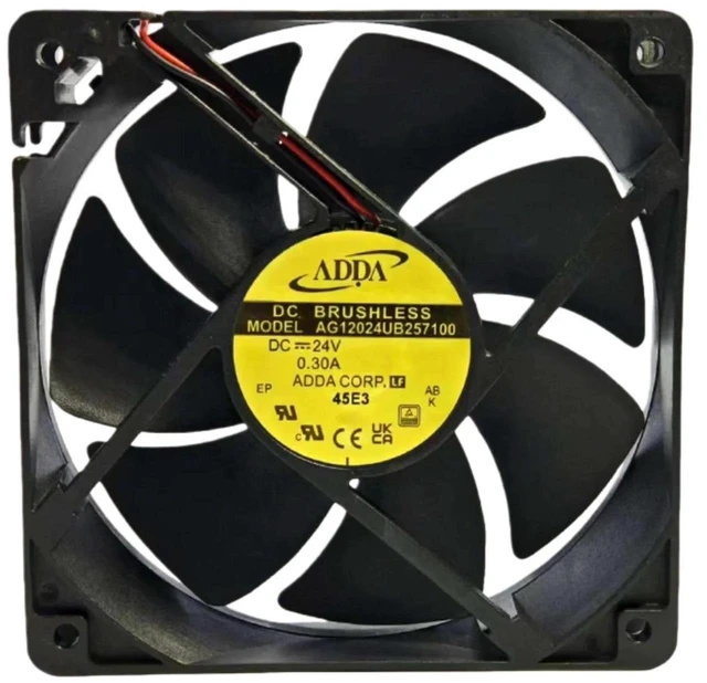Main image of AG12024UB257100 120x120x25mm DC 24V Inverter Cooling Fan, 0.30A 3600RPM 106CFM Dual Ball Bearing 12025 Brushless Axial Fan for Inverter, Industrial Cabinet & Power Equipment Heat Dissipation