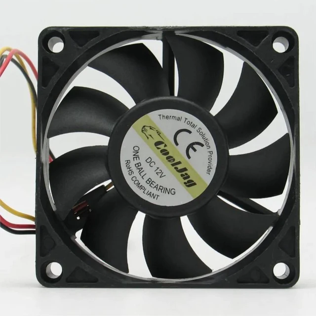 Alt view image 2 of 2 - R127015DU 70mm 70x70x15mm DC12V Axial Cooling Fan, 4Pin PWM Ball Bearing Fan, 25004500RPM Variable Speed HighEfficiency Brushless Cooling Fan Replacement for PC Case, Power Supply & Compact