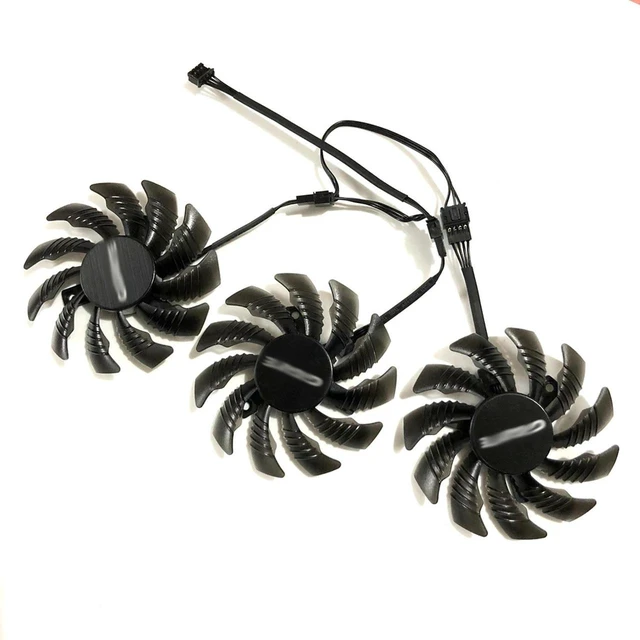 Main image of 3Pack 75mm GPU Cooling Fan PLD08010S12HH, VGA Video Card Cooler Replacement for R9 Fury, GTX 1080 1070 G1 ROCK 8G, P104100 4G Graphics Card 4Pin PWM Repair Spare Fan Set