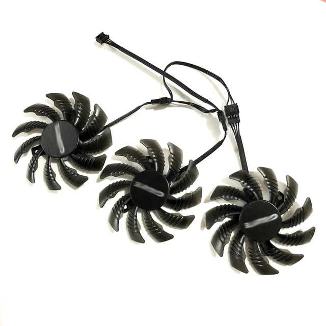 Alt view image 2 of 2 - 3Pack 75mm GPU Cooling Fan PLD08010S12HH, VGA Video Card Cooler Replacement for R9 Fury, GTX 1080 1070 G1 ROCK 8G, P104100 4G Graphics Card 4Pin PWM Repair Spare Fan Set