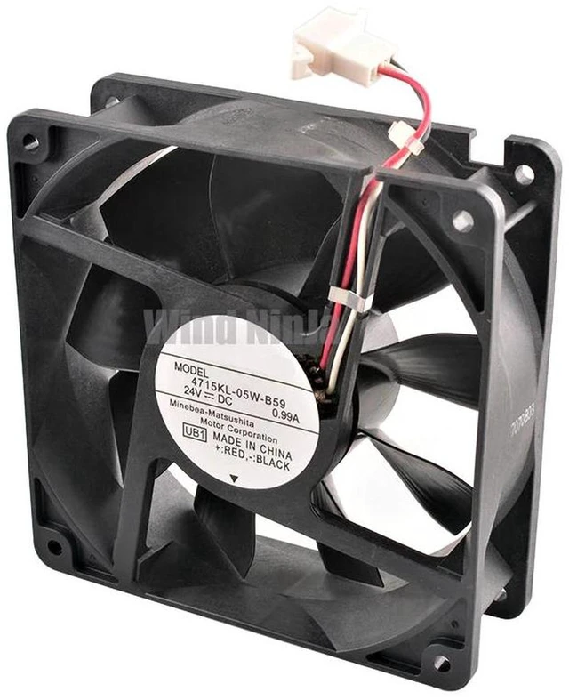 Main image of 120x120x38mm 120mm 12CM HighSpeed Dual Ball Bearing Axial Fan Replacement for 4715KL05WB59, DC 24V 0.99A, Server Inverter Industrial Equipment Heat Dissipation Repair Spare Part