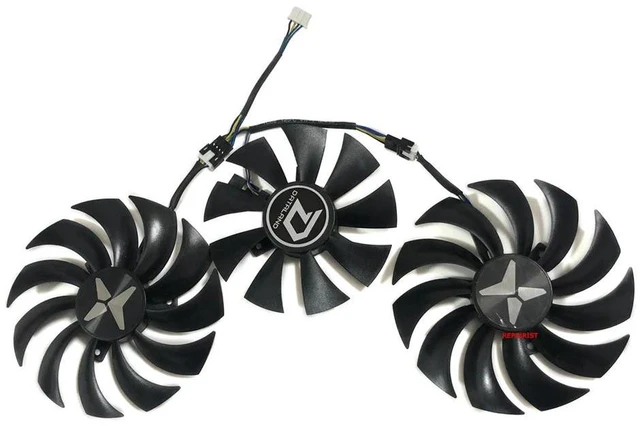 Alt view image 2 of 2 - 3Pack GPU Cooling Fan Set GAA8S2U GA91S2H, VGA Video Card Cooler Replacement for Dataland RX 5600 6G X, RX 5600 XT & RX 5700 XT XSeries Graphics Card, GPU Heat Dissipation Repair Spare Fan Kit