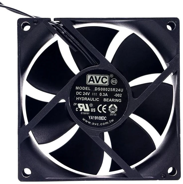 Alt view image 2 of 2 - 8025 80x80x25mm 80mm 8cm Axial Cooling Fan Replacement for DS08025R24U, DC 24V 0.3A Hydraulic Bearing Fan, PC Server Inverter Industrial Equipment Heat Dissipation Repair Spare Part