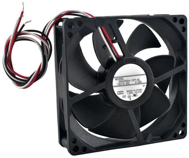 Main image of 92x92x25mm 92mm 9.2cm Axial Cooling Fan Replacement for 09225SA12PAL, DC 12V 0.30A 3550RPM 58.9CFM, Industrial Frequency Converter Equipment Heat Dissipation Repair Spare Part