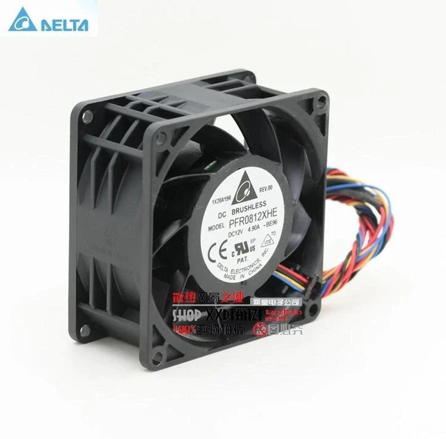 Main image of 8038 80x80x38mm 8cm HighSpeed Dual Ball Bearing Axial Cooling Fan Replacement for PFR0812XHE, DC 12V 4.9A 13000RPM, HeavyDuty Fan for Supercar Turbo Mod, Server Industrial DIY Cooling Repair Spare