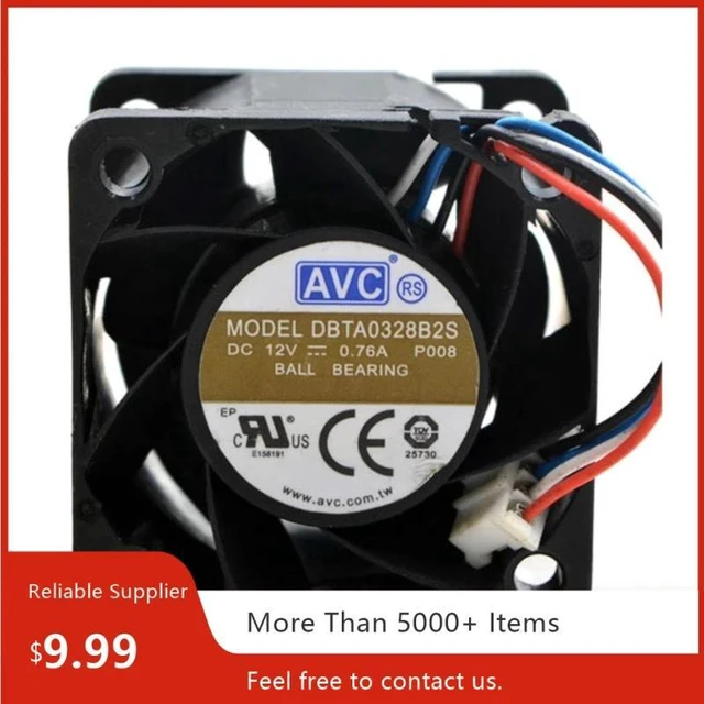 Alt view image 2 of 2 - 40x40x32mm 4032 Dual Ball Bearing Industrial Axial Cooling Fan Replacement for DBTA0328B2S, DC 12V 0.76A HighSpeed Fan for Server Workstation Compact Equipment Heat Dissipation Repair Spare Part