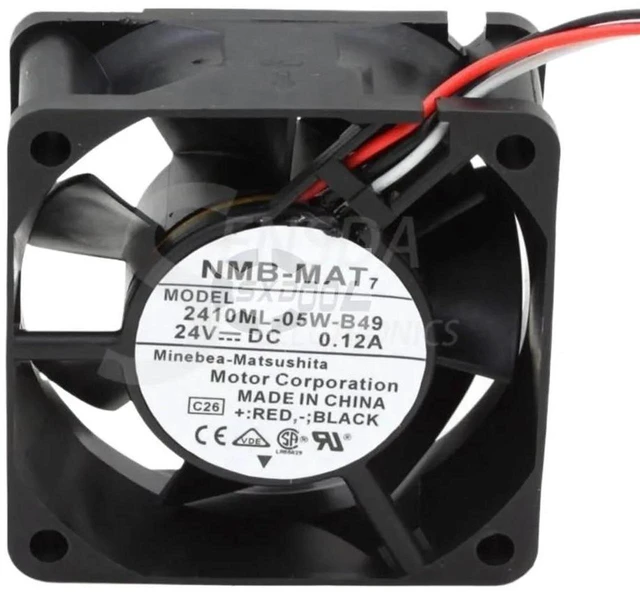 Main image of Single 6025 60x60x25mm 6CM DC 24V Axial Cooling Fan Replacement for 2410ML05WB49, 0.12A HighEfficiency Fan for Industrial Equipment Heat Dissipation Repair Spare Part