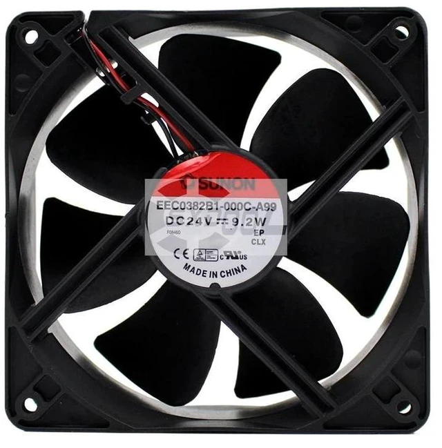 Alt view image 2 of 2 - 12038 120x120x38mm Axial Cooling Fan Replacement for EEC0382B10000A99, DC 24V 9.2W HighPower Fan for Industrial Chassis, Electronic Equipment Heat Dissipation Repair Spare Part