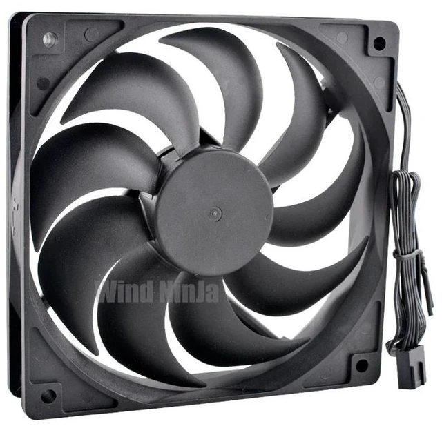 Alt view image 2 of 2 - 120mm 120x120x25mm DF1202512B2UN DC Cooling Fan, 12V 0.37A 4.44W 4Pin PWM 3000RPM Dual Ball Bearing Case Fan, Replacement Cooler for Prestige P100 PC Desktop Chassis Heat Ventilation