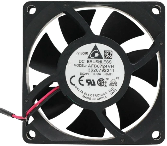 Main image of 70x70x25mm Industrial Cooling Fan AFB0724VH, DC 24V 0.33A Dual Ball Bearing 5500RPM 52CFM Axial Fan, Replacement Vent Fan for Inverter, Industrial Cabinet, Power Equipment Heat Dissipation