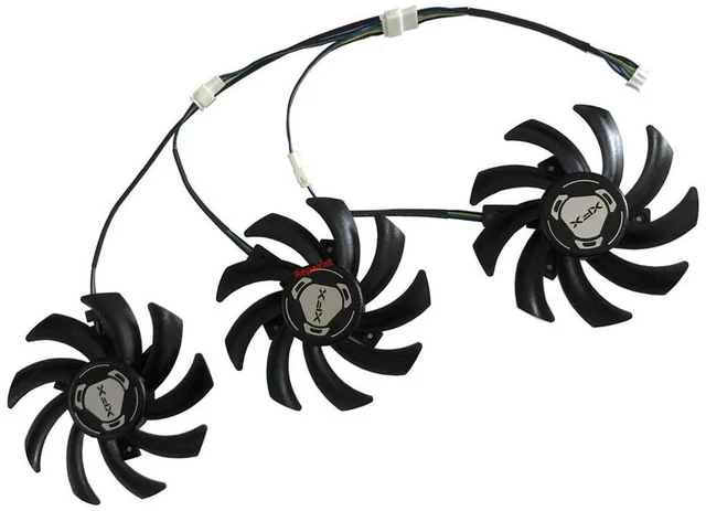 Main image of 3Piece GPU Cooling Fan Set FDC10H12S9C, 85mm VGA Replacement Cooler Fan, DC12V 4Pin PWM Graphics Card Fan Compatible with Sapphire R9 290 TriX OC Video Card for GPU Heat Dissipation Repair