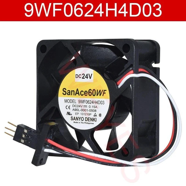 Main image of 6025 Industrial Cooling Fan 9WF0624H4D03, DC 24V 0.15A 3Wire Tachometer Axial Replacement Fan for FANUC CNC, Servo Amplifier and Industrial Control Equipment Heat Dissipation
