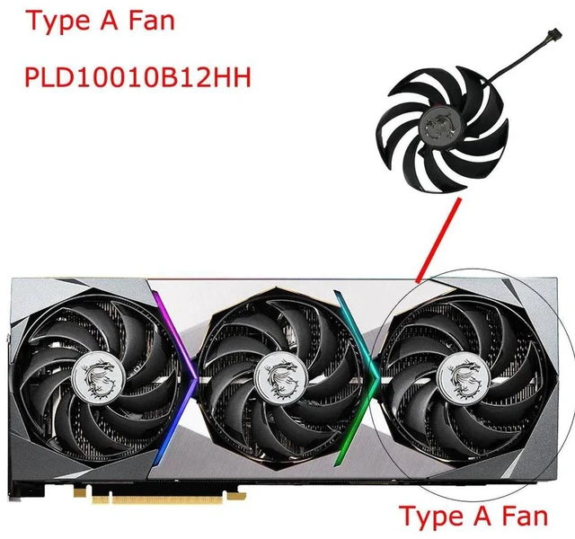 Alt view image 2 of 2 - 1Pcs GPU Cooling Fan PLD10010B12HH, VGA Single Replacement Cooler Fan for MSI RTX 3080 SUPRIM X 10G, RTX 3080, RTX 3090, RTX 3090Ti 24G Graphics Card Repair