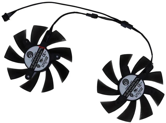 Main image of 2UnitsSet GPU Cooling Fan PLA09215B12H, VGA Graphics Card Replacement Cooler Fan for RX 580 8GB 2048SP GDDR5 256Bit Video Card, DC12V 4Pin PWM Graphics Card Cooling Fan