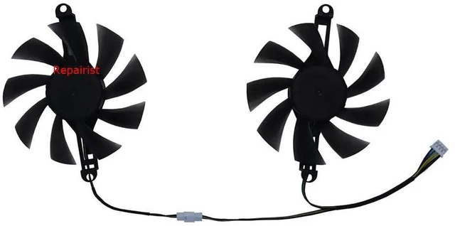 Main image of 2PiecesSet GPU Cooling Fan FL8015 12VB FL801512VB, VGA Graphics Card Replacement Cooler Fan for AMD RX 6600M 8GB & RX 580 8GB GDDR5 Video Card, DC12V 4Pin PWM Cooling Fan