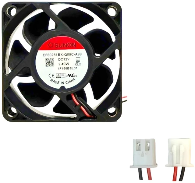 Alt view image 2 of 2 - 60x60x25mm 6025 HighSpeed PWM Axial Cooling Fan for EF60251BXQ09CA99, DC12V 2.40W 6000RPM 4Wire Dual Ball Bearing Replacement Fan for Industrial Server & Power Supply Heat Dissipation
