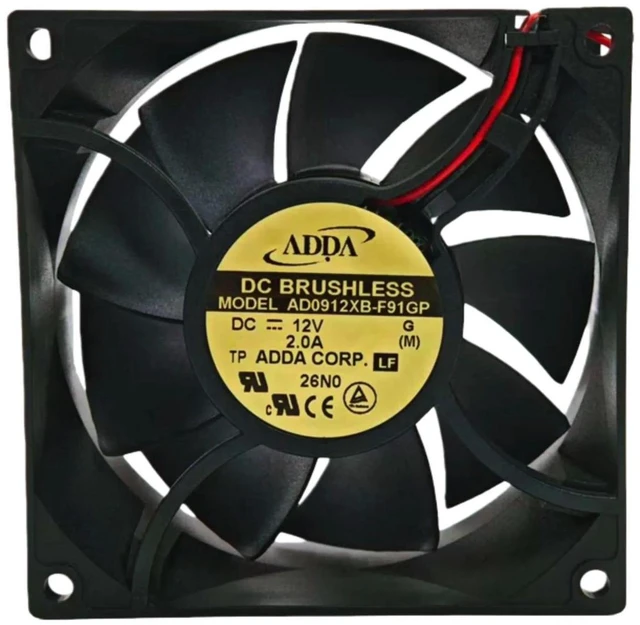 Main image of 92x92x38mm 9238 HighSpeed Industrial Axial Cooling Fan for AD0912XBF91GP, DC12V 2.00A 5400RPM 135CFM Dual Ball Bearing Replacement Fan for Server Cabinet and HighPower Industrial Equipment Heat