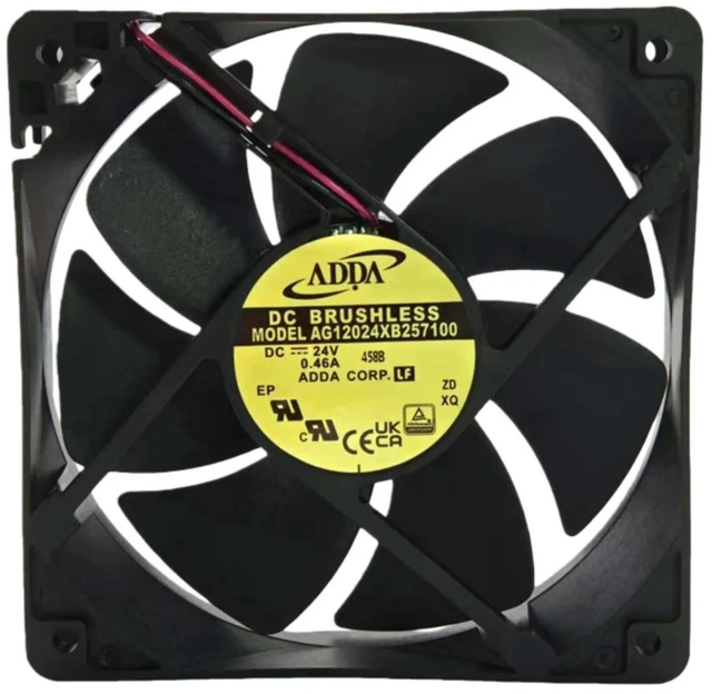 Main image of AG12024XB257100 120x120x25mm DC 24V 0.46A Axial Cooling Fan, 12025 5100RPM 235m³/h Dual Ball Bearing Fan, High Airflow Industrial Fan for Cabinet Inverter Automation Equipment Heat Dissipation