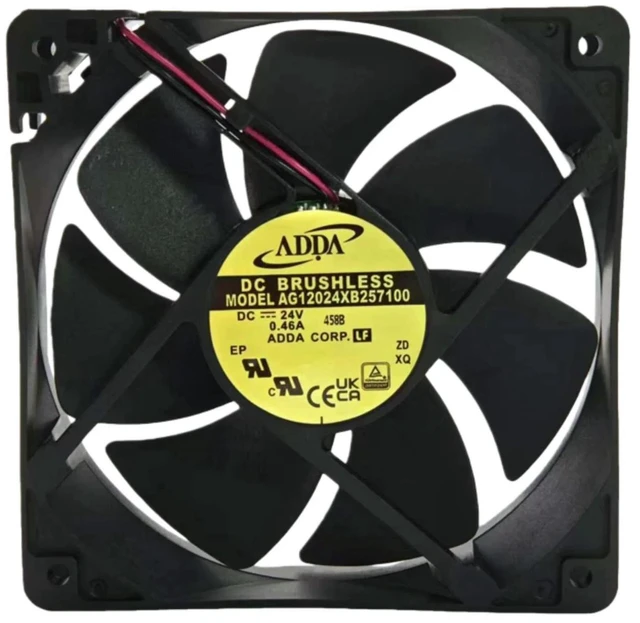 Alt view image 2 of 2 - AG12024XB257100 120x120x25mm DC 24V 0.46A Axial Cooling Fan, 12025 5100RPM 235m³/h Dual Ball Bearing Fan, High Airflow Industrial Fan for Cabinet Inverter Automation Equipment Heat Dissipation