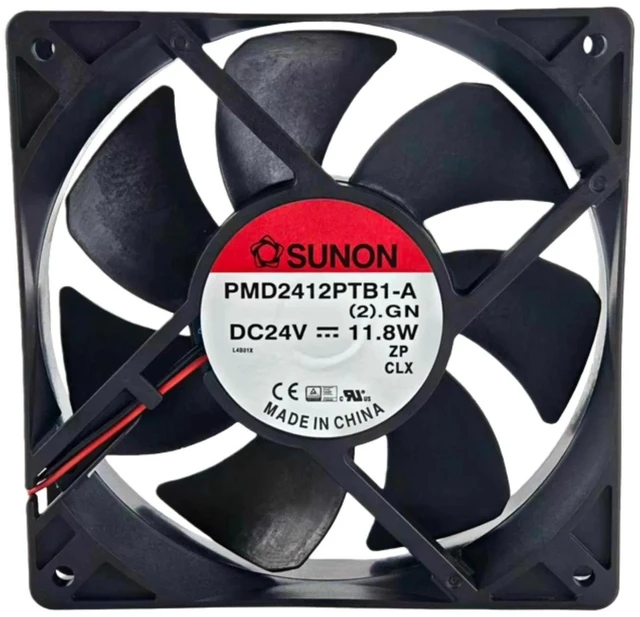 Alt view image 2 of 2 - Replacement Industrial Cooling Fan for PMD2412PTB1A(2).GN, 120x120x25mm 12025 DC 24V 0.76A Ball Bearing Fan, 190CFM High Airflow Axial Fan for Cabinet, Inverter and Industrial Device Heat Dissipation