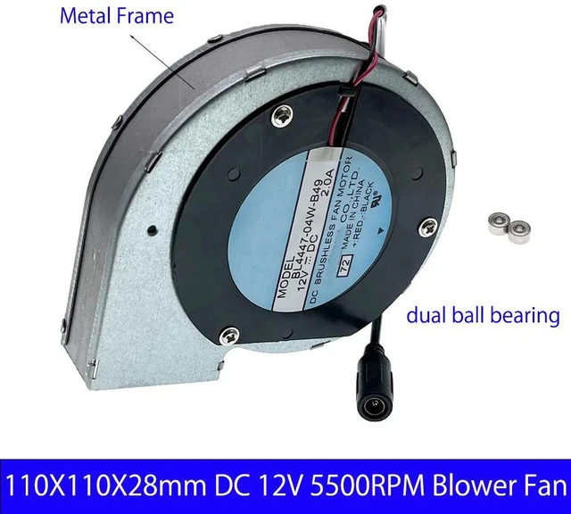 Alt view image 2 of 2 - BL444704WB4971 Turbo Adjustable Speed Controller Fan, DC12V 2A 2Wire Lead Turbo Fan, Replacement Turbo Blower Fan for Barbecue Blower Equipment Heat Dissipation & Air Supply Repair Part
