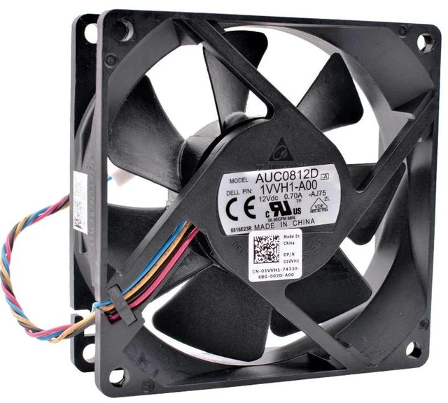 Main image of AUC0812D 1VVH1A00 8025 HighAirflow Chassis Fan, DC12V 0.70A 4Wire PWM Cooling Fan, Replacement Cooler Fan for Computer Case CPU Heat Dissipation Repair Spare Part