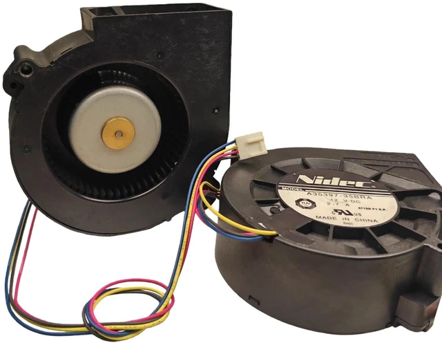 Alt view image 2 of 2 - A35397-35BRA High Speed Turbine Blower 97x97x33mm DC12V 2.7A 5200RPM 4-Wire PWM Industrial Cooling Fan Single Blower Replacement for Barbecue Grill Heat Dissipation