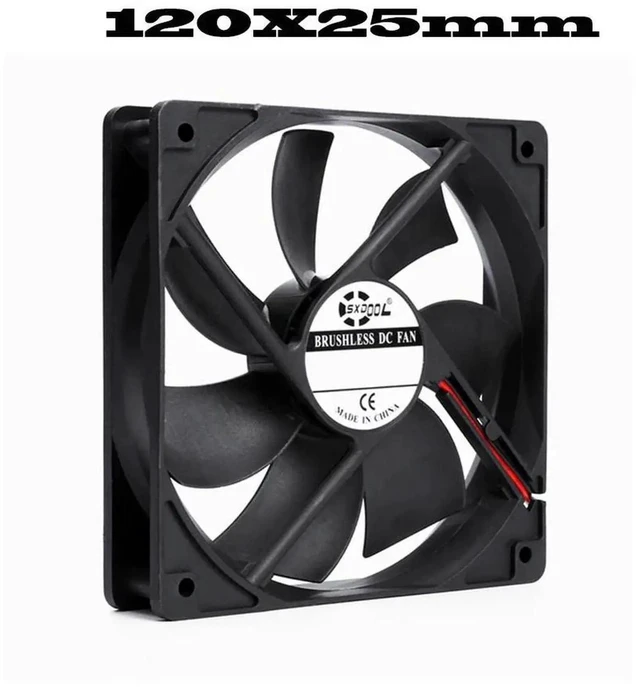 Main image of 12025 120x120x25mm DC5V Axial Brushless Cooling Fan Silent Design 2-Pin Sliding Bearing Low Noise Fan for Case Electronics Equipment Heat Dissipation Replacement