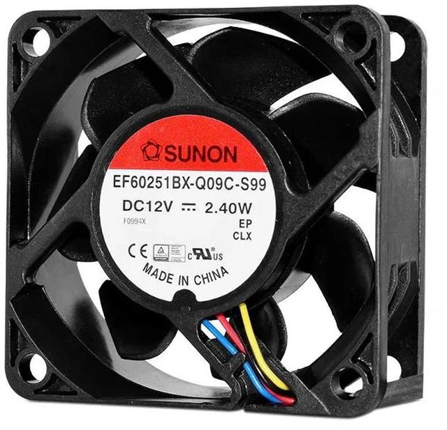 Main image of EF60251BX-Q09C-S99 60mm Cooling Fan DC12V 2.40W 6000RPM 60×60×25mm Dual Ball Bearing 4-Wire PWM Brushless Axial Fan Replacement for Industrial Server Power Supply Heat Dissipation