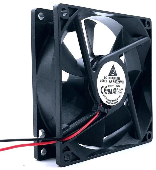 Alt view image 2 of 2 - AFB0924VH 9225 92x92x25mm Axial Server Cooling Fan DC24V 0.40A 2-Wire Brushless Fan Replacement, Compatible for Converters, Server and Industrial Equipment Heat Dissipation Repair