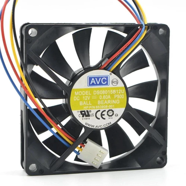 Main image of DS08015B12U 80mm PWM Chassis Cooling Fan 80x80x15mm DC12V 0.60A Ultra Thin 8015 Brushless Axial Fan Replacement for Computer Case, Desktop PC and Gaming Server Heat Dissipation