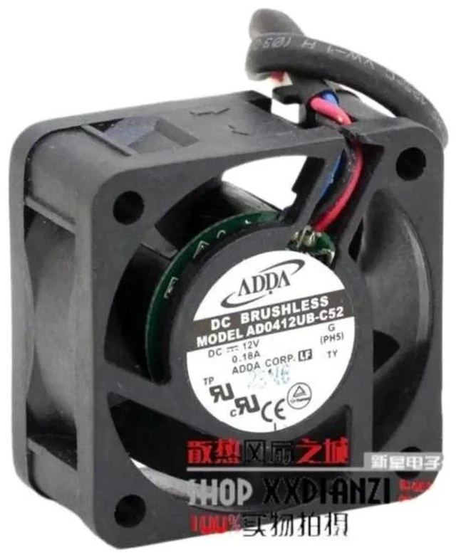 Main image of AD0412UB-C52 4020 40mm DC12V 0.18A 3-Wire Axial Cooling Fan, 4CM Three Wire Chassis Replacement Fan for Small Cabinet, Electronic Equipment Heat Dissipation