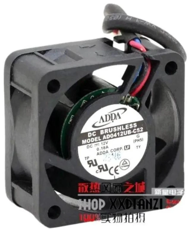 Alt view image 2 of 2 - AD0412UB-C52 4020 40mm DC12V 0.18A 3-Wire Axial Cooling Fan, 4CM Three Wire Chassis Replacement Fan for Small Cabinet, Electronic Equipment Heat Dissipation